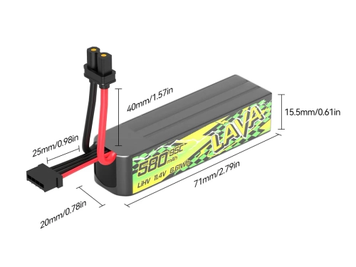 Akumulator BetaFpv LAVA Series II 3S 580mAh (95C) - 1szt