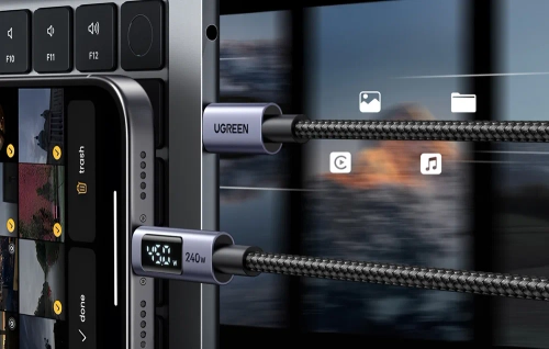 Кабель USB-C Ugreen L530 240 Вт, 480 Мбіт/с, 3 м (сірий)