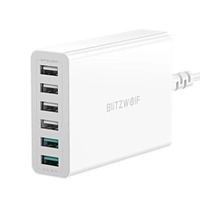 Зарядний пристрій 6x USB Blitzwolf BW-S15, QC 3.0, 60W (білий)