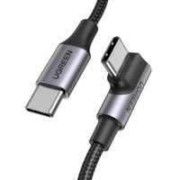 Кабель USB-C на USB-C, кутовий UGREEN US334 5A, PD 100W, 2м (чорний)