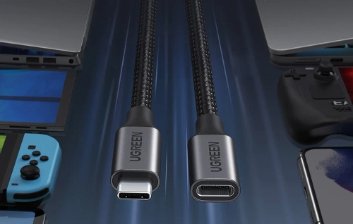 Подовжувач USB 3.2 Ugreen US372 чоловічий USB-C до жіночого USB-C Gen 2 1м (чорний)