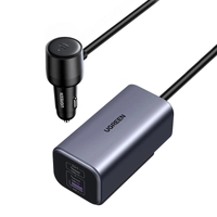 Ugreen EC706 car charger, USB + 2x USB-C, 150W