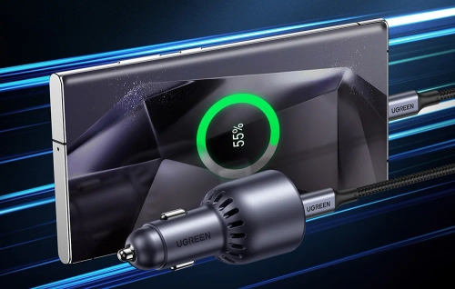Ładowarka samochodowa Ugreen EC701, USB + USB-C, 63W (czarna)