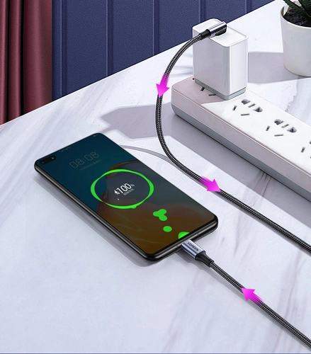 Кабель USB-C на USB-C, кутовий UGREEN US334 5A, PD 100W, 2м (чорний)