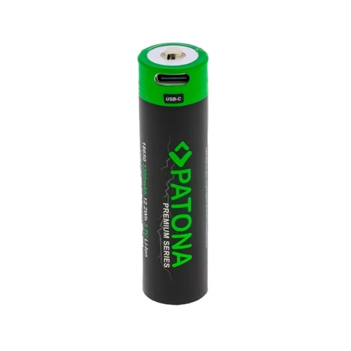 PATONA Premium 18650 Lithium-Ion Battery with USB-C Port, 3.7 V, 3300 mAh