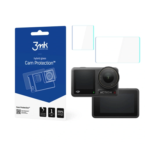 Hybrid Screen Protector for the DJI Osmo Action 4 - 3mk Cam Protection