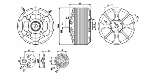 Pilotix 5215 340KV Motor
