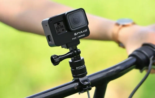 Aluminiowy uchwyt rowerowy Puluz do kamer sportowych z obrotem 360 stopni