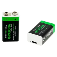 2x Akumulatory PATONA Premium  9V 3600mWh z USB-C i kablem 