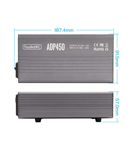 ToolkitRC ADP450 Power Supply 450W 24V 19A DC with XT60 Connector