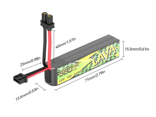 BetaFPV LAVA Series II 2S 580mAh 95C Battery - 1 Pc