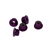 M5 Nylon Lock Nut Set - Various Colors, Pack of 5 (Color: Purple)
