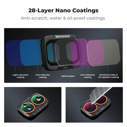 Набір із 16 фільтрів Black Mist 1/4+Black Mist 1/8+CPL+LPR+UV+ND/PL+ND Concept для камери DJI Osmo Pocket 4P