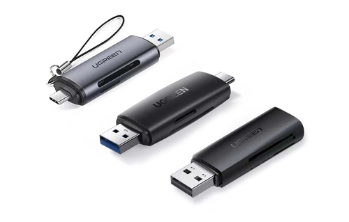 Кардрідер SD + microSD USB + USB-C UGREEN CM304 (чорний)