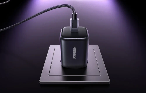 Мережевий зарядний пристрій UGREEN X524, 45 Вт, USB-C GaN (чорний) + кабель 1 м