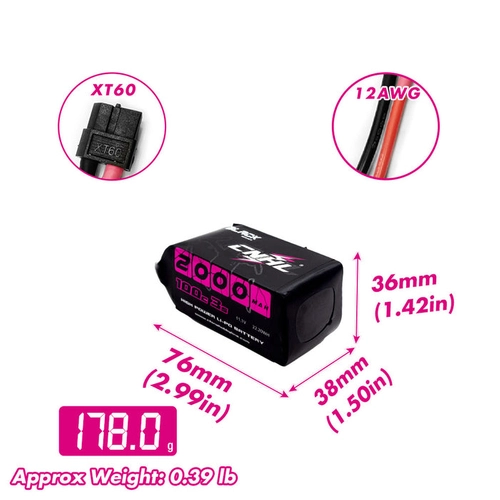 CNHL 2000mAh 11.1V 3S 100C (Black) XT60 Battery