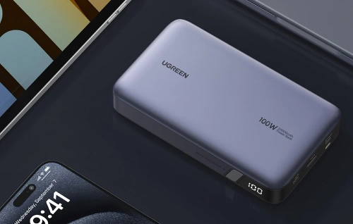 Ugreen PB720 20000mAh Power Bank, USB + 2x USB-C, 100W PD (Gray)