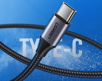 Кабель USB до USB-C QC3.0 UGREEN US288 0,5м з алюмінієвим штекером (чорний)