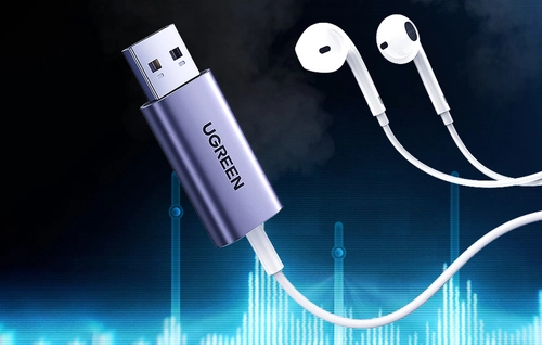 UGREEN CM383 Аудіоадаптер, USB - 3,5-мм міні-джек, AUX (сірий)