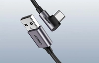 Кутовий кабель USB до USB-C UGREEN US284 3A Quick Charge 3.0 1m (чорний)