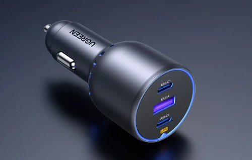 Автомобільний зарядний пристрій Ugreen EC703, USB + 2x USB-C, 75W (чорний)