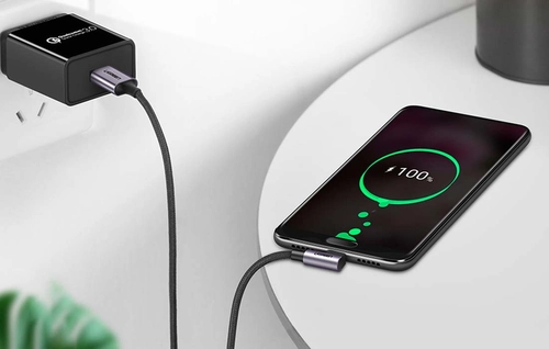 Кутовий кабель USB до USB-C UGREEN US284 3A Quick Charge 3.0 2м (чорний)