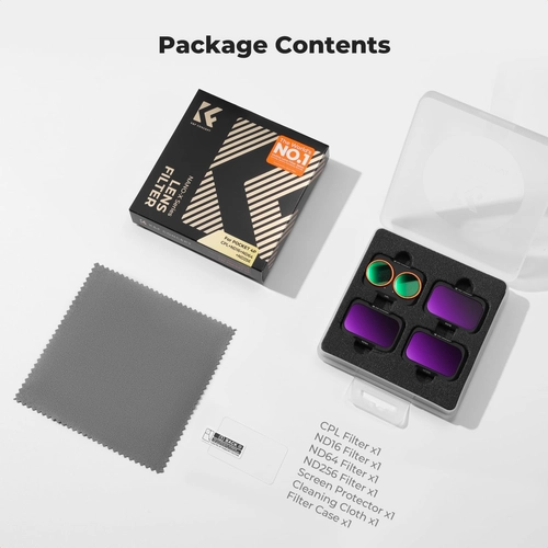 K&F Concept Set of 4 Filters (CPL, ND16, ND64, ND256) for the Pocket 4p Camera