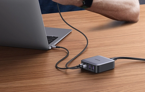 Ładowarka sieciowa UGREEN CD327 Nexode, 2x USB-C, 2x USB-A, GaN, 65W (szary)