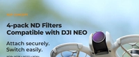 Набір з 4 ND фільтрів K&F Concept для дрона DJI Neo