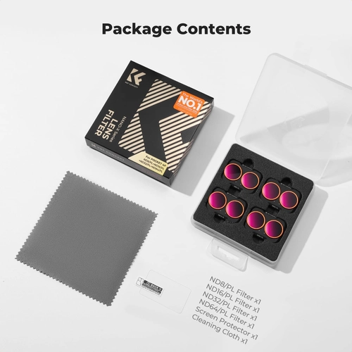 K&F; Concept 4-Piece ND/PL Filter Set for the DJIOsmo Pocket 4P Camera