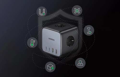 EU UGREEN CD268 cube power strip, 65W, 1.8m (black)