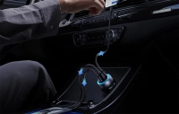 Автомобільний зарядний пристрій UGREEN EC307, USB + 2X USB-C, 30 Вт (чорний)