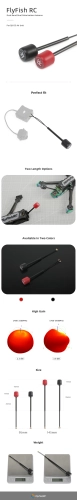 Dwuzakresowa antena FlyFishRC UFL 5,8 GHz/2,4 GHz do DJI O3 - 145mm (czarna)