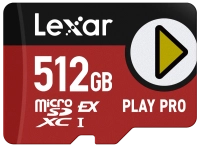 Lexar microSDXC EXPRESS PLAY PRO UHS-I/C10/U3 R900/W600 (V30) 512GB memory card