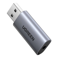 UGREEN CM383 Аудіоадаптер, USB - 3,5-мм міні-джек, AUX (сірий)
