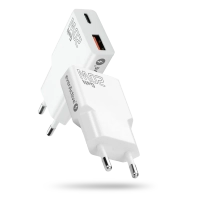Мережевий зарядний пристрій everActive GN SUPER SLIM SC-340Q з USB QC3.0 та роз'ємом USB-C PD 20 Вт