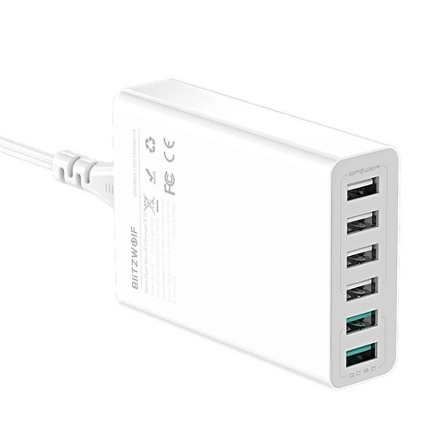 Charger 6x USB Blitzwolf BW-S15, QC 3.0, 60W (white)