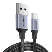Кабель USB до USB-C QC3.0 UGREEN US288 1м з алюмінієвим штекером (чорний)