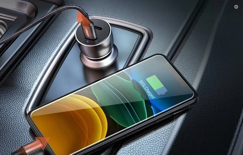 Автомобільний зарядний пристрій Ugreen CD213, 2x USB-C, 36 Вт (сірий)