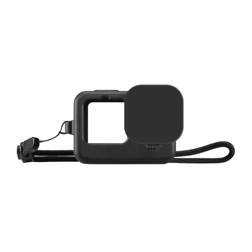 Etui silikonowe Puluz do GoPro HERO12/HERO11/HERO10/HERO9 Black z osłoną obiektywu i paskiem (czarne)