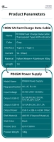 Zasilacz z podwójnym portem i szybkim ładowaniem PD65W + kabel danych PD100W 5A